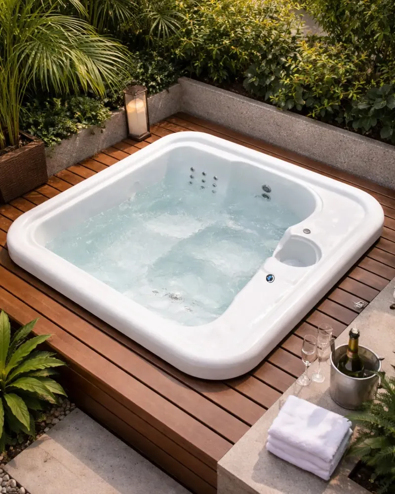 Spa Oásis Aqua Relax instalado em jardim